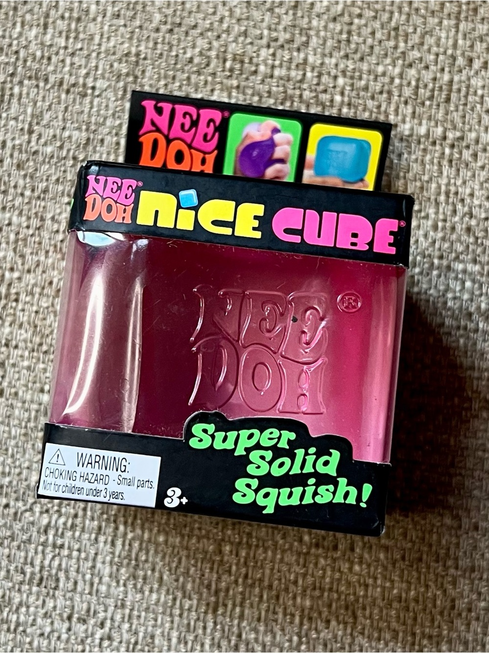 NWT NeeDoh Pink Nice Cube Super Solid Squish
